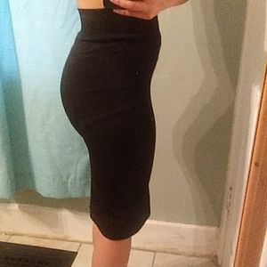High waisted black Long skirt